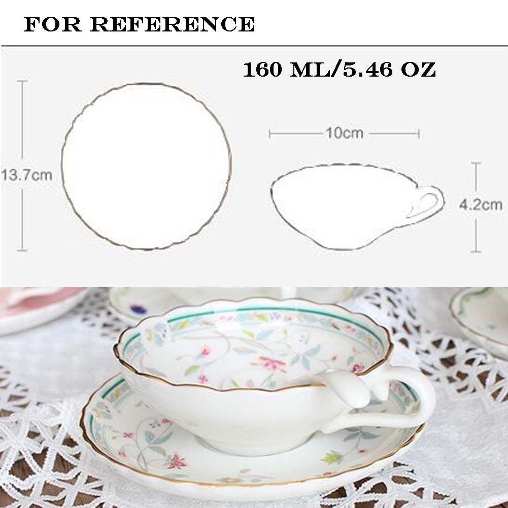 Ceramic Tea Set Tea Time Porcelain Tea Cup Tea Mug Cup Saucer Spoon 5.4OZ
