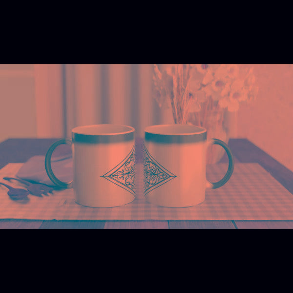 Mystic Lozenge white coffee Mugs Art and Design by HadiArts