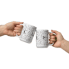 White Glossy Coffee Mugs Luxe with Geometric Design By HadiArts