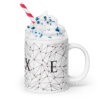 White Glossy Coffee Mugs Luxe with Geometric Design By HadiArts