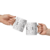 White Glossy Coffee Mugs Luxe with Geometric Design By HadiArts