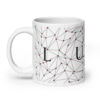White Glossy Coffee Mugs Luxe with Geometric Design By HadiArts