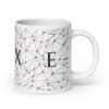 White Glossy Coffee Mugs Luxe with Geometric Design By HadiArts