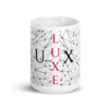 White Glossy Coffee Mugs Luxe with Geometric Design By HadiArts