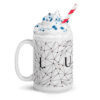 White Glossy Coffee Mugs Luxe with Geometric Design By HadiArts